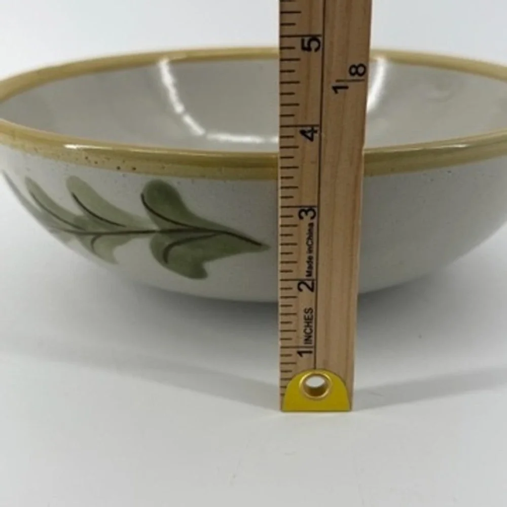 Louisville Stoneware Kentucky Hand Painted Floral Serving Bowl 10.75 Inch